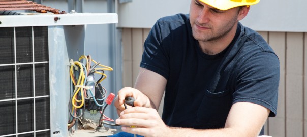 hvac tech doing a tune-up