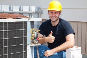 hvac tech doing a tune-up